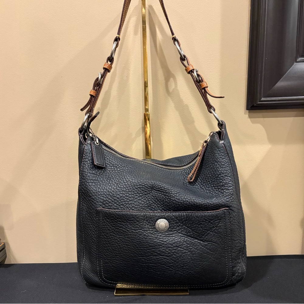 Coach Chelsea Hobo Black Pebbled Leather Shoulder Bag